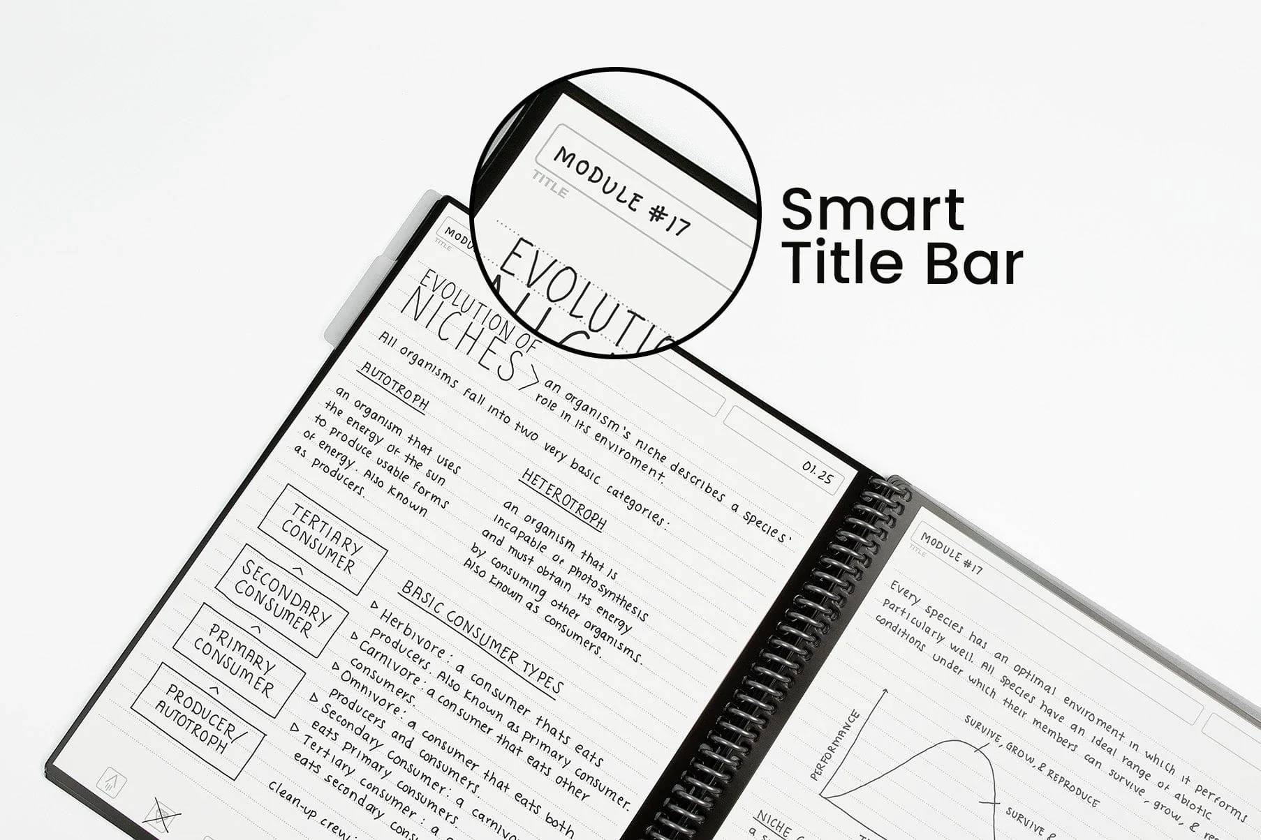 smart title bar in Rocketbook Multi-Subject notebook