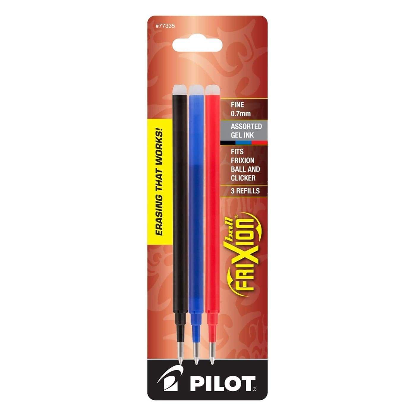 Pilot FriXion Ball 0.7mm Erasable Gel Pens, Fine Point, 3 Black Pens & 3  Blue Pens (6 PACK)