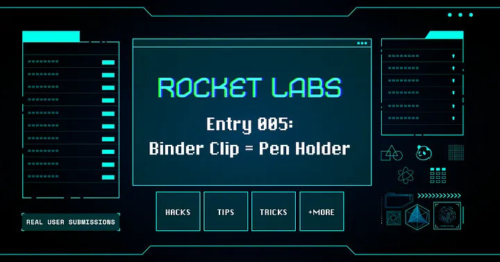 Rocket Labs Binder Clip Pen Holder
