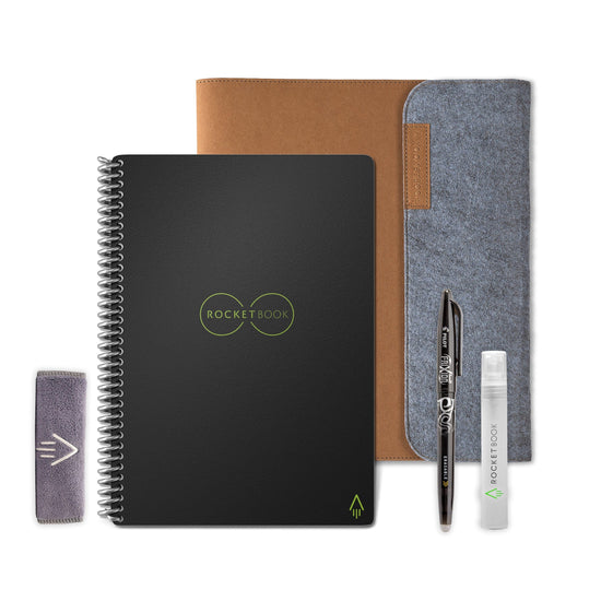 Rocketbook Wave Smart Reusable Notebook - Upload Notes Using iOS/Andriod  App and Then Microwave To Clear All Pages and Start Again - Standard /  Large Size : : Stationery & Office Supplies
