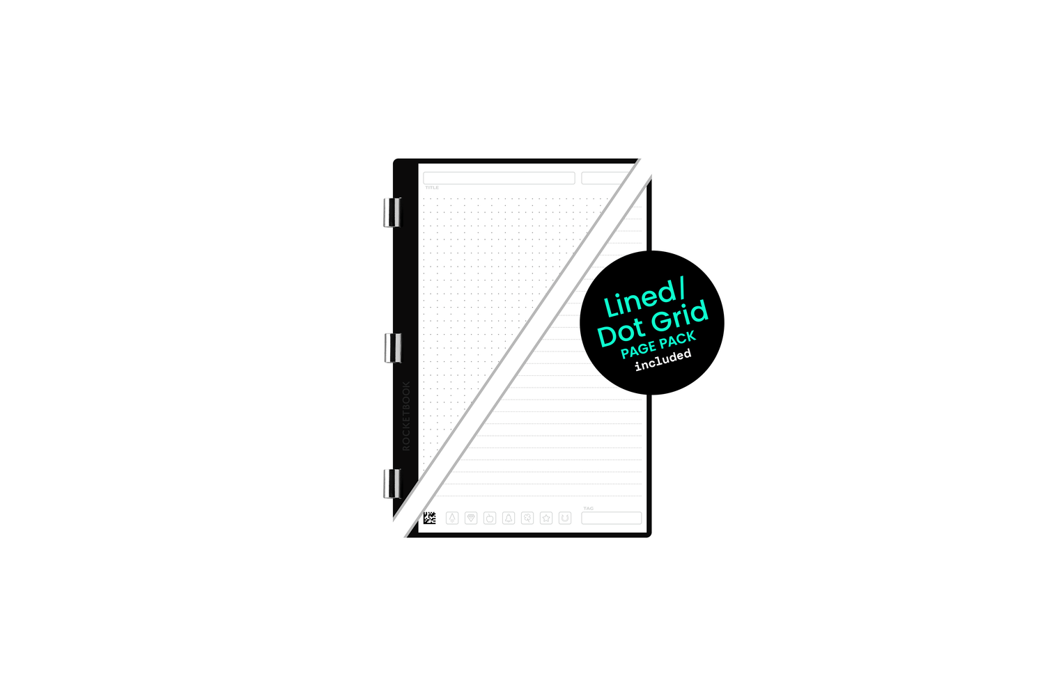 Executive size Rocketbook Pro Page Pack with dot grid / lined template