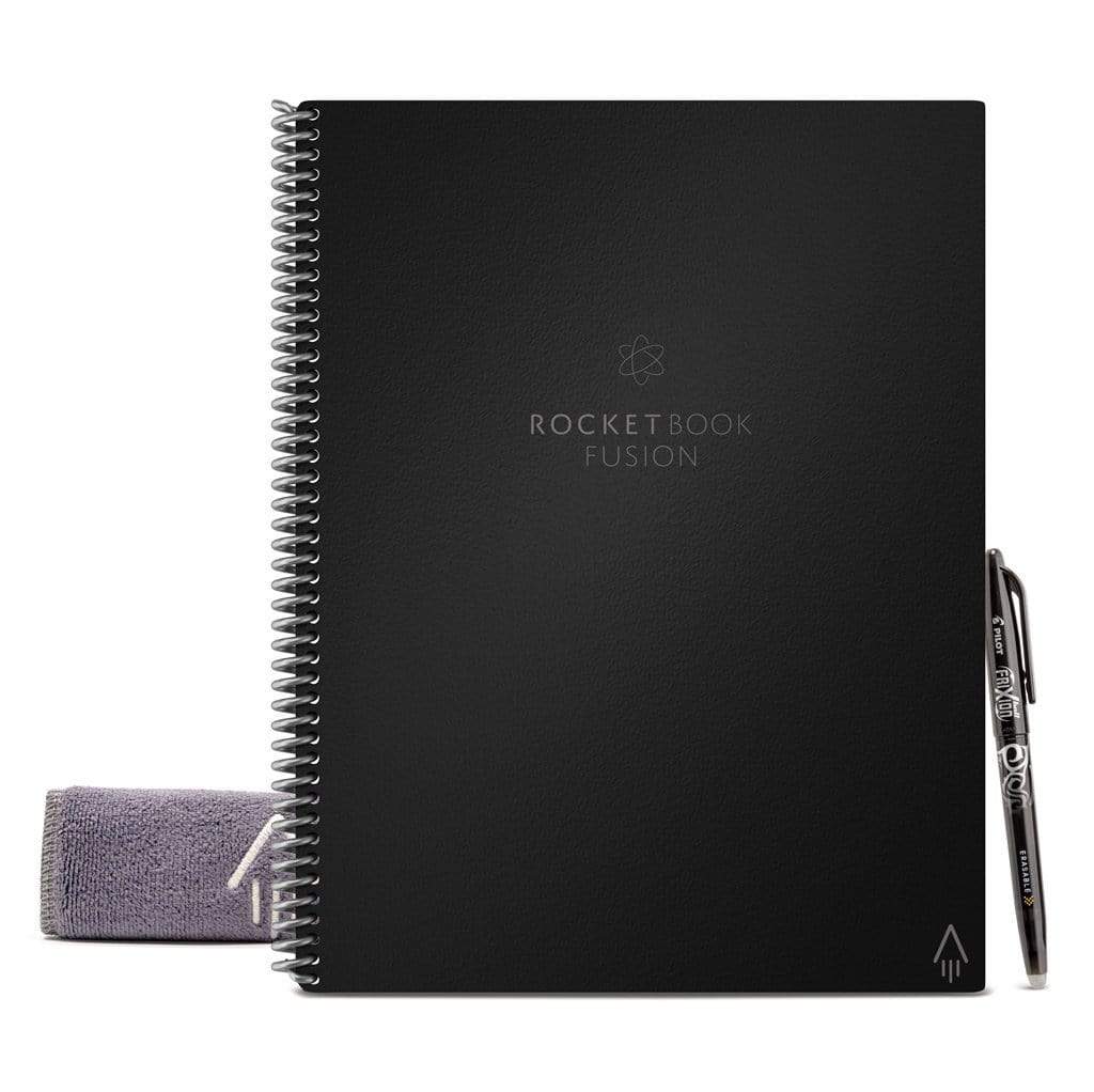 Rocketbook Smart Reusable Notebook, Fusion Plus Letter Size Spiral Notebook  & Planner, Infinity Black, (8.5 x 11)