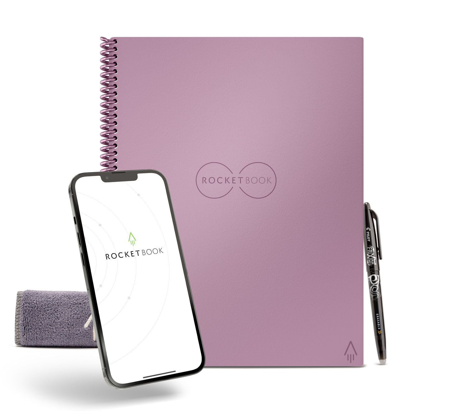 Rocketbook Core Digital Reusable Spiral Notebook, Rose, Letter