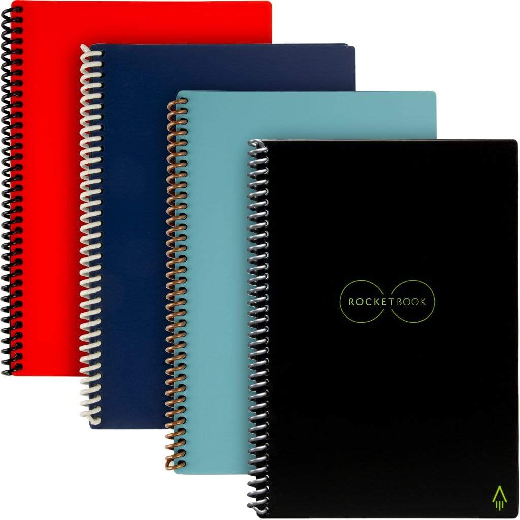 Rocketbook Smart Bundle - Core Black Writing Notebook (6 inchx8.8 inch) Dot Grid, Gray Capsule, 40 Cloud Cards