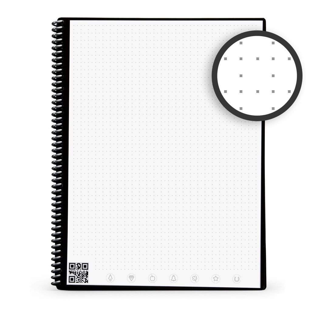 Core Smart Spiral Reusable Notebook Lined 36 Pages 6x8.8 Executive Size  Eco-friendly Notebook Gray - Rocketbook