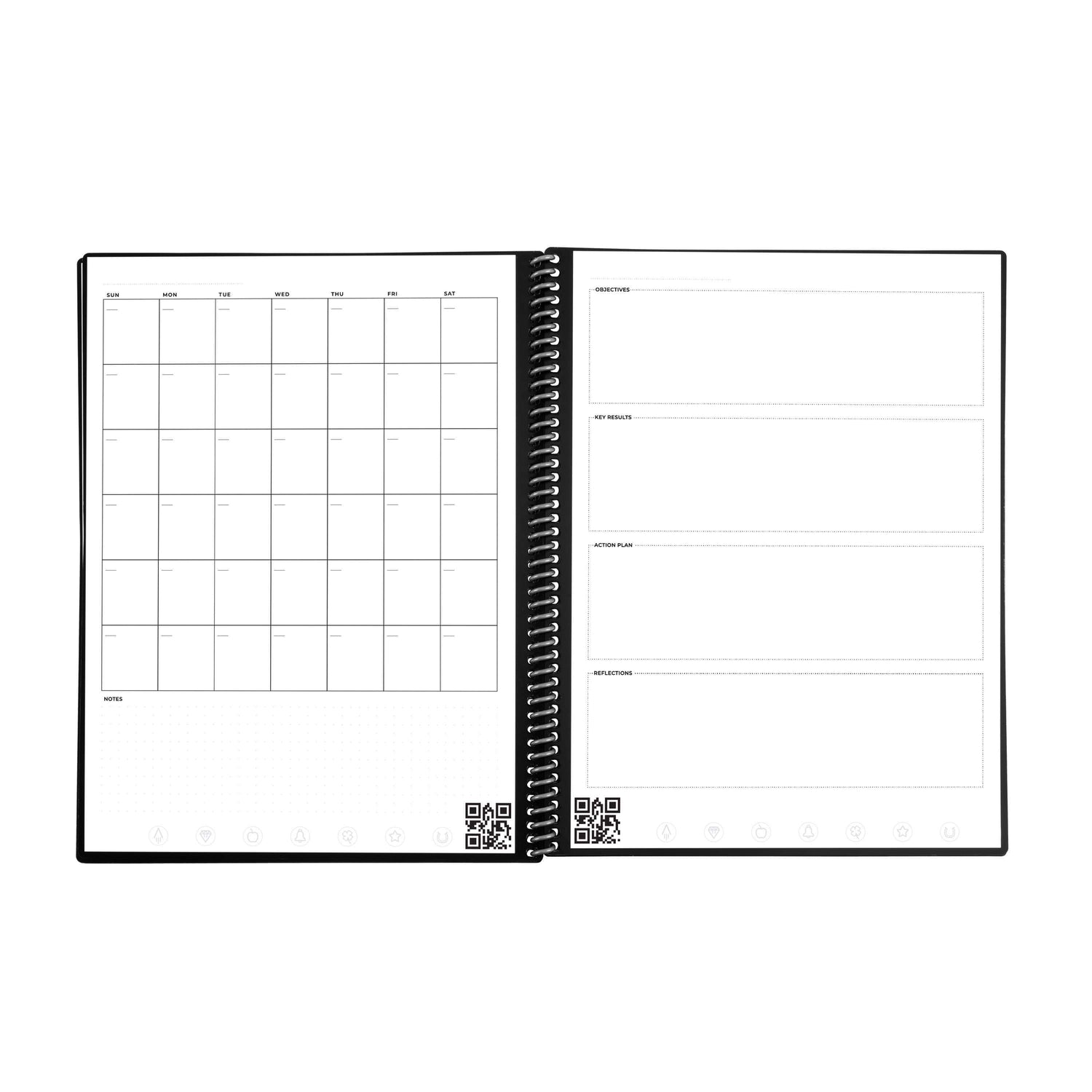  Rocketbook Smart Reusable Notebook, Fusion Plus Letter Size  Spiral Notebook & Planner, Infinity Black, (8.5 x 11) : Office Products