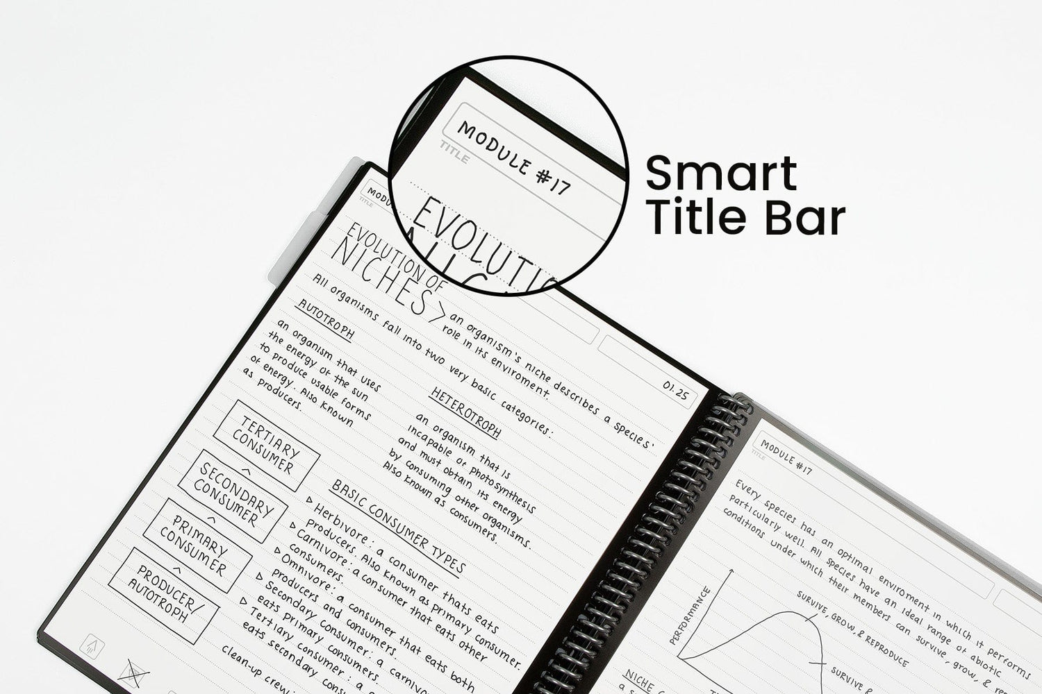 smart title bar in multi-subject notebook