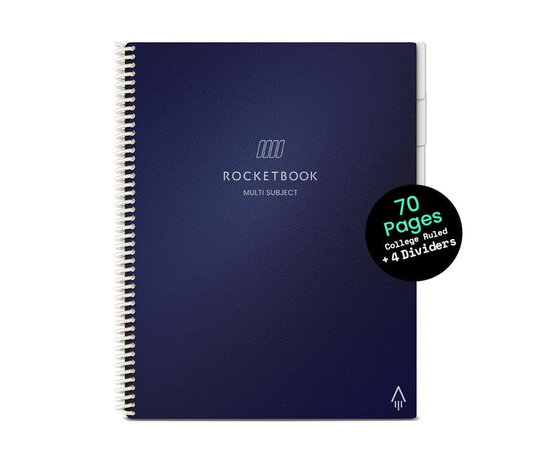 blue Rocketbook multiple subject notebook