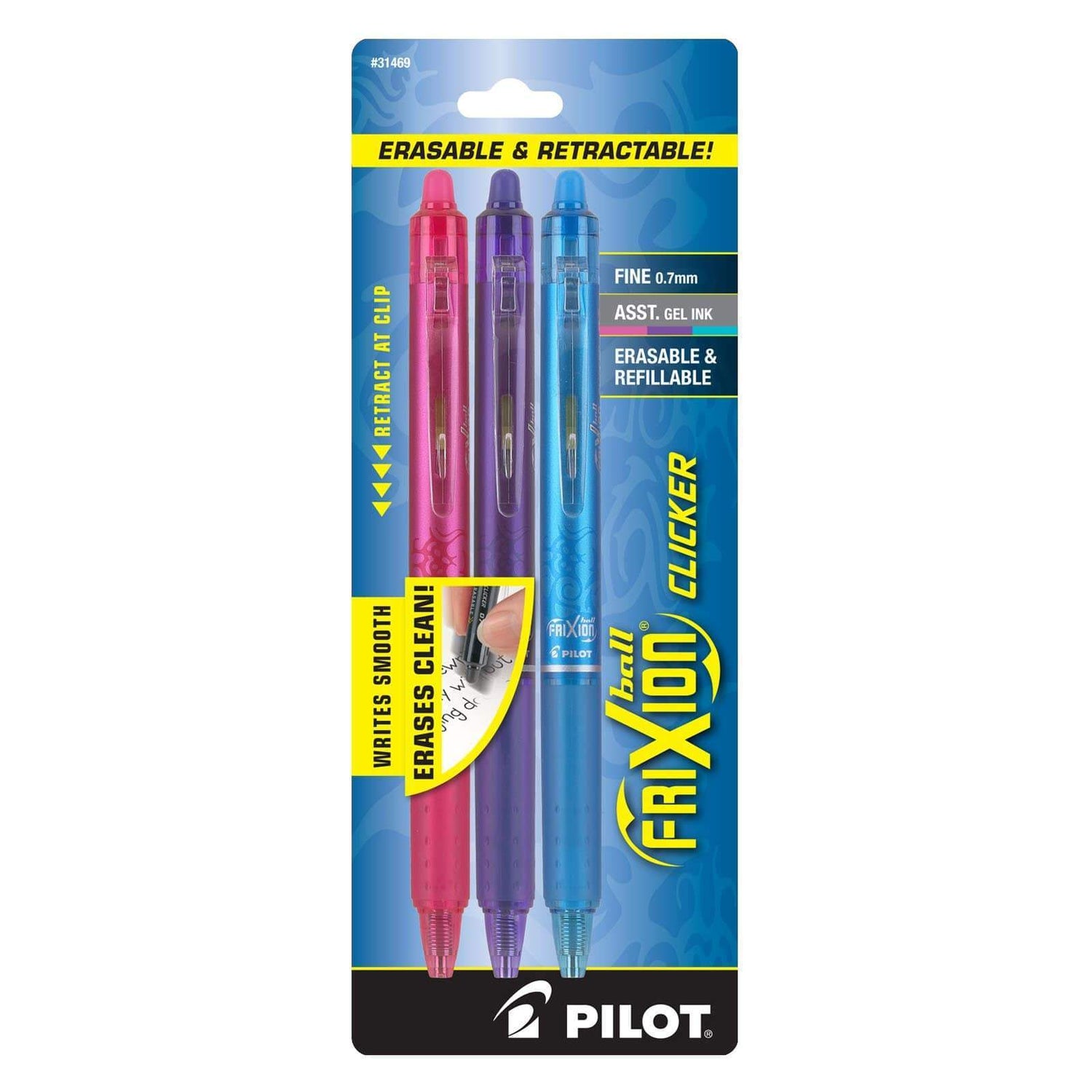 Rocket Innovations pen Pink/Purple/Light Blue Frixion Pen (3 Pack) meta:{"Pack Type":"Pink/Purple/Light Blue"}